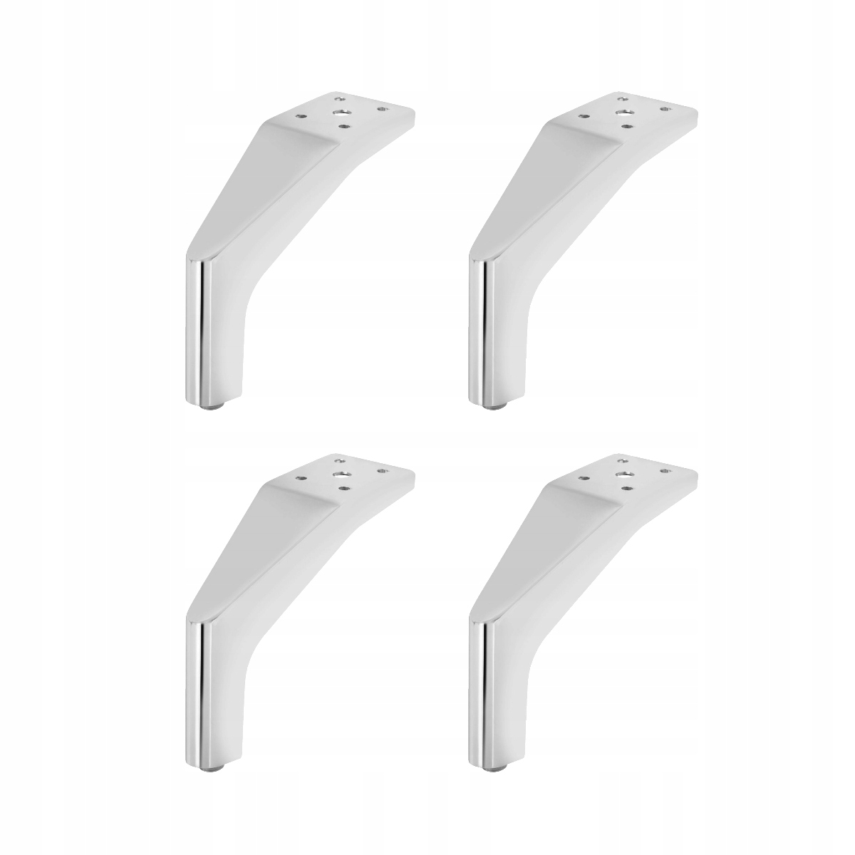 Set 4X Nábytková noha k posteli, pohovka Chrom, ocelová, 15 cm, H150, pevná