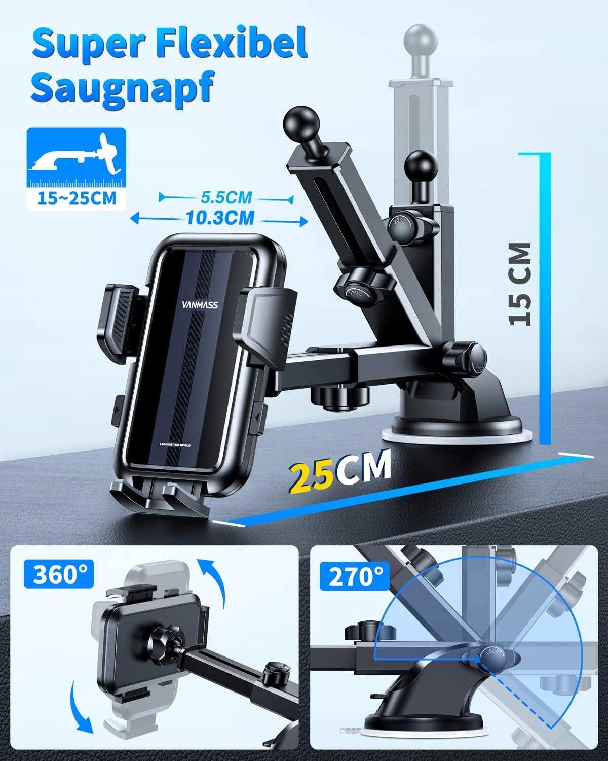 VANMASS Uchwyt Samochodowy Do Telefonu 4w1 iPhone Samsung Auto Akcesoria — miniatura 8