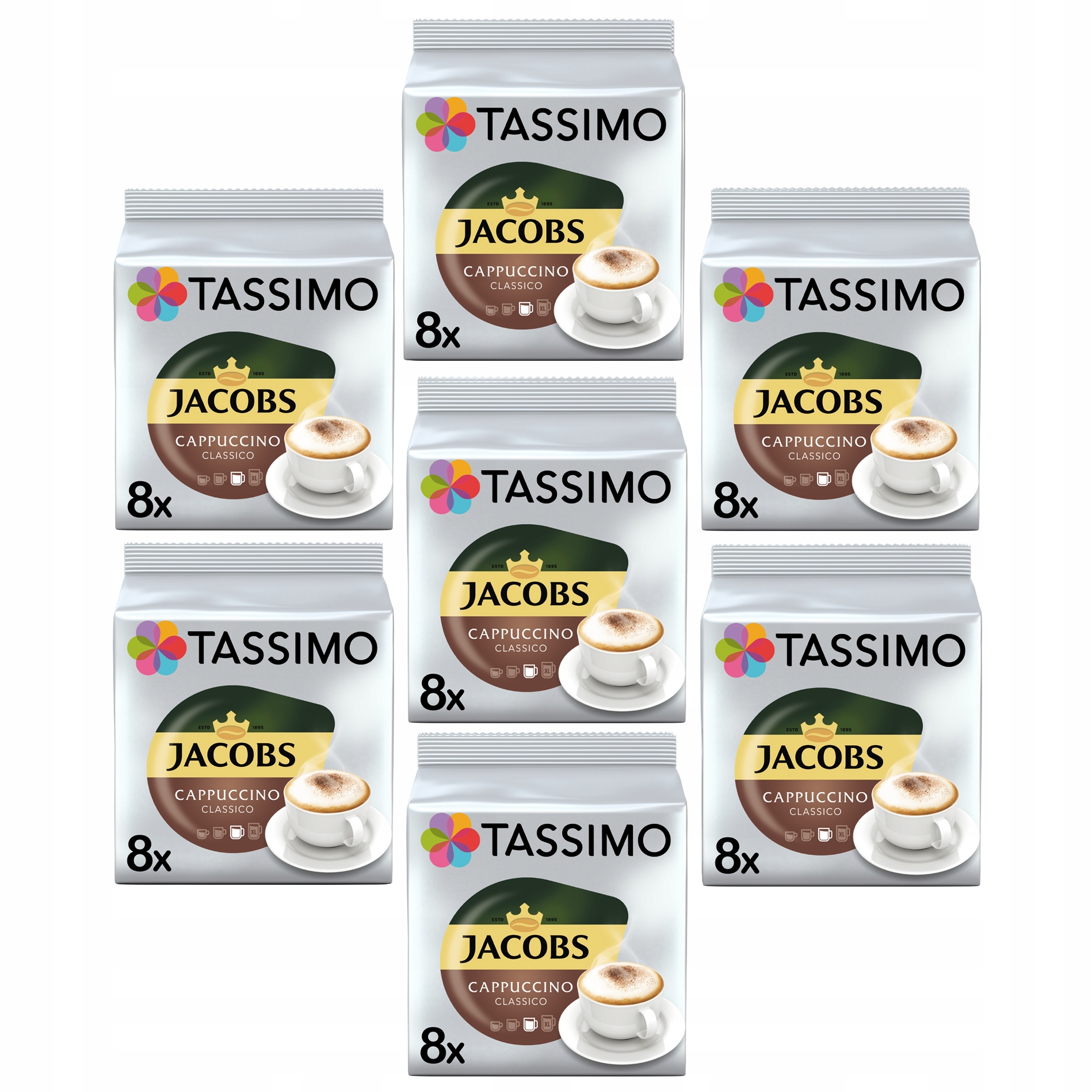 Kapsułki Tassimo Cappuccino Classico 7x 8 szt, 6+1 Gratis! [56 kaw]