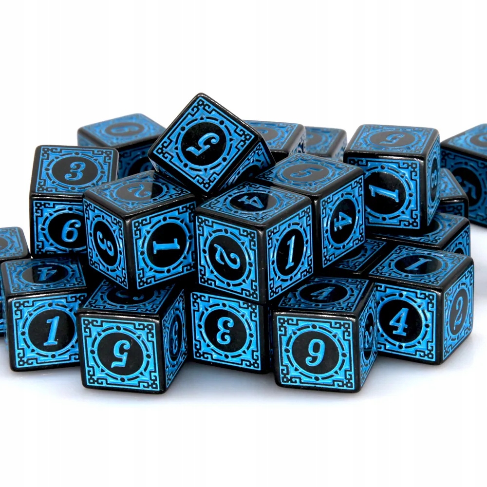 ZESTAW 5 KOSTEK K6 RPG KOŚĆ SZEŚCIOŚCIENNA ŚWIĄTYNIA WODY 1,6 CM Producent RGFK