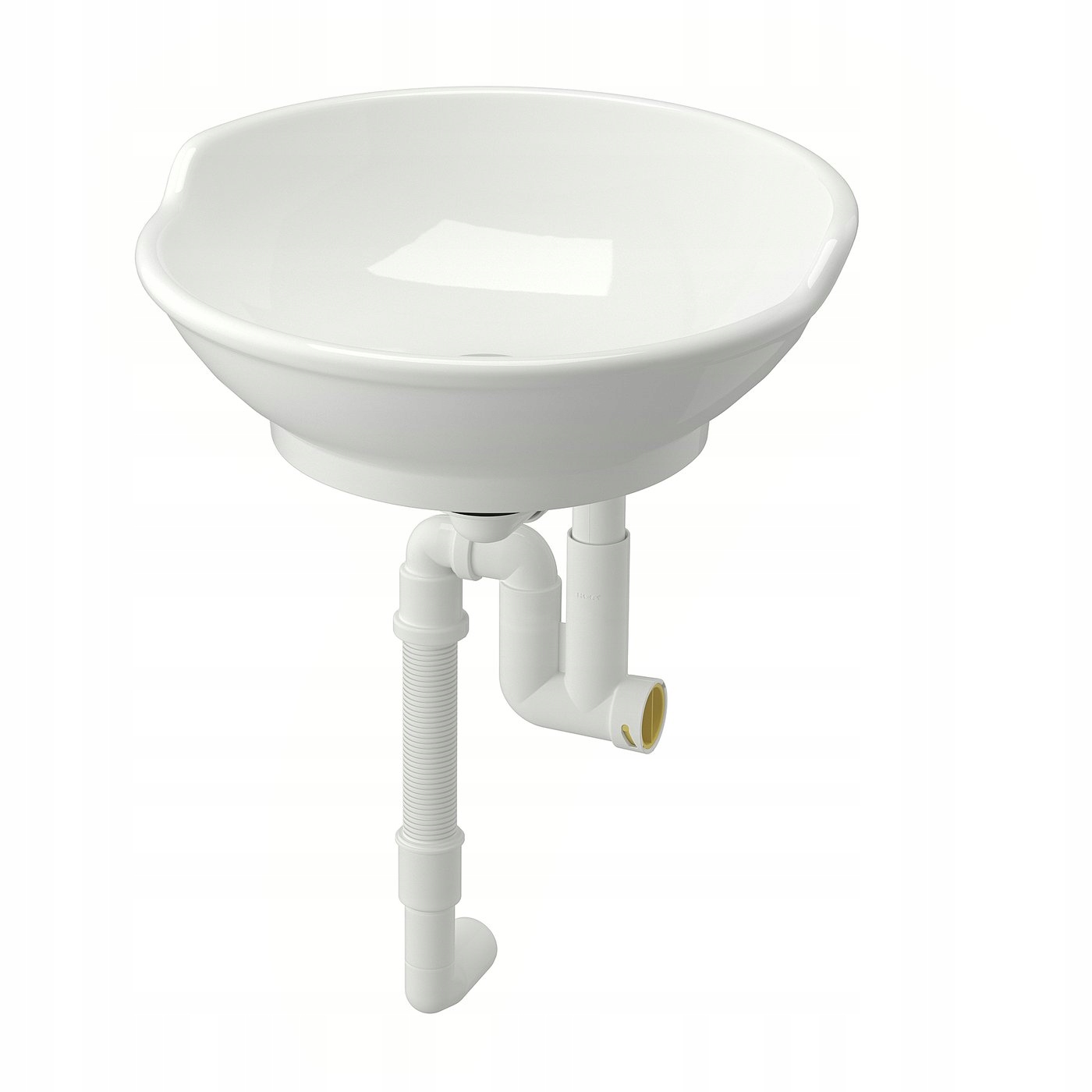 Umywalka nablatowa ceramiczna z syfonem biała 40 cm