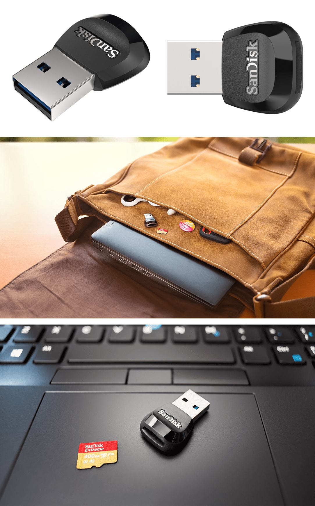 CZYTNIK KART PAMIĘCI MICRO SD SDHC SDXC SANDISK MOBILEMATE USB 3.0 Rodzaj uniwersalne