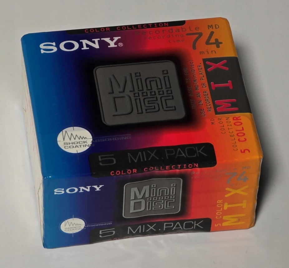Diskety Minidisc MD Sony Color Collection 74 5MDW74KX Vyrobené V Japonsku Fólie