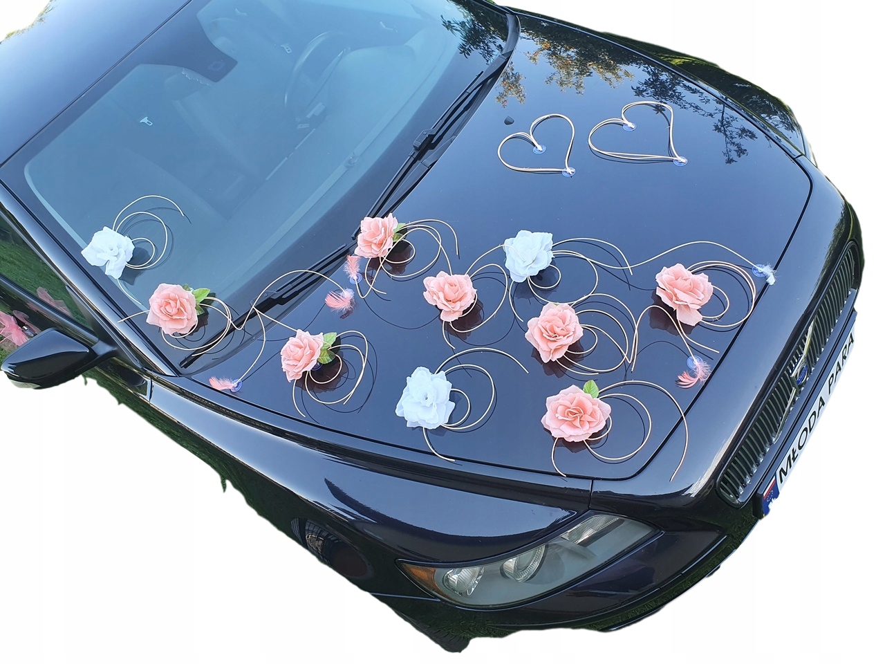 

Dekoracja samochodu ozdoby na auto do ślubu Nowość