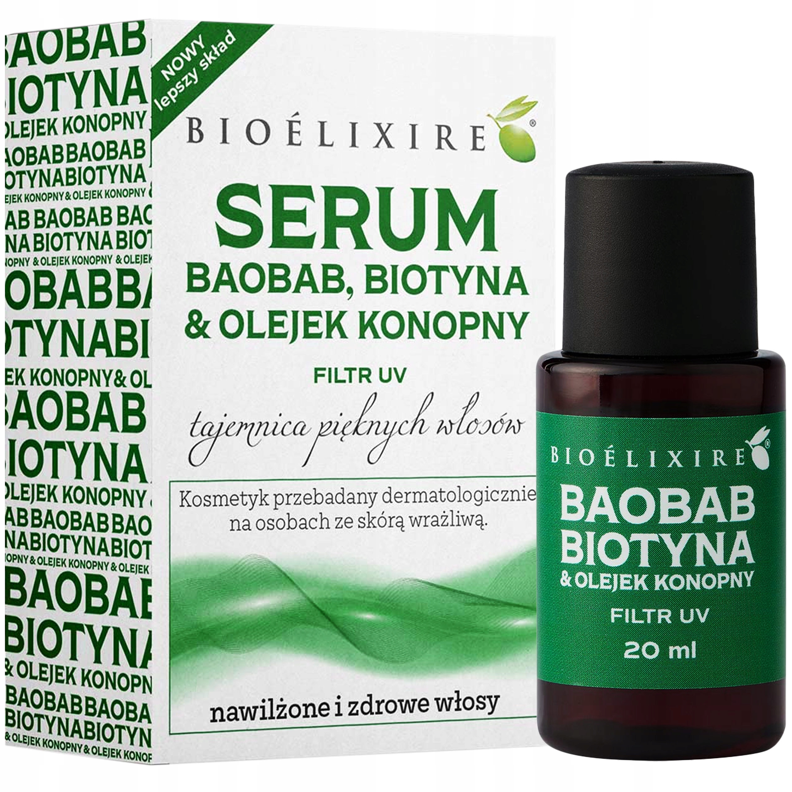 Bioelixire serum do włosów konopia i baobab 20ml