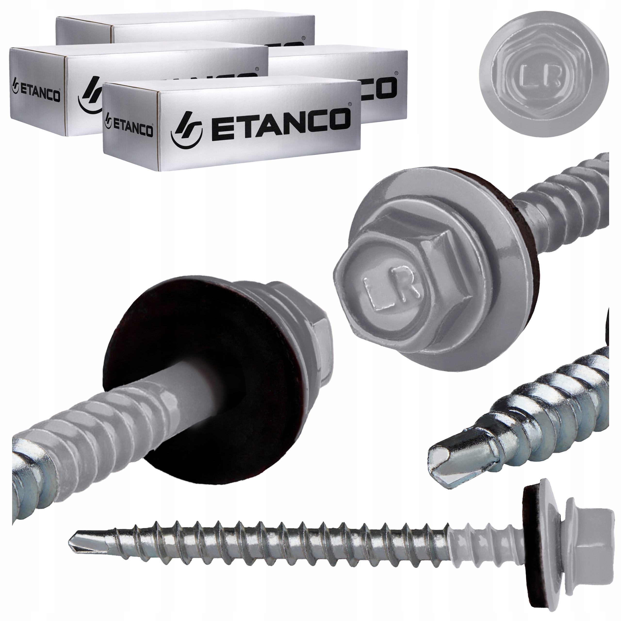 Farmářské vruty 4,8x60 mm Ral 9006 400 ks plechových vrutů Etanco GTF2 Z14