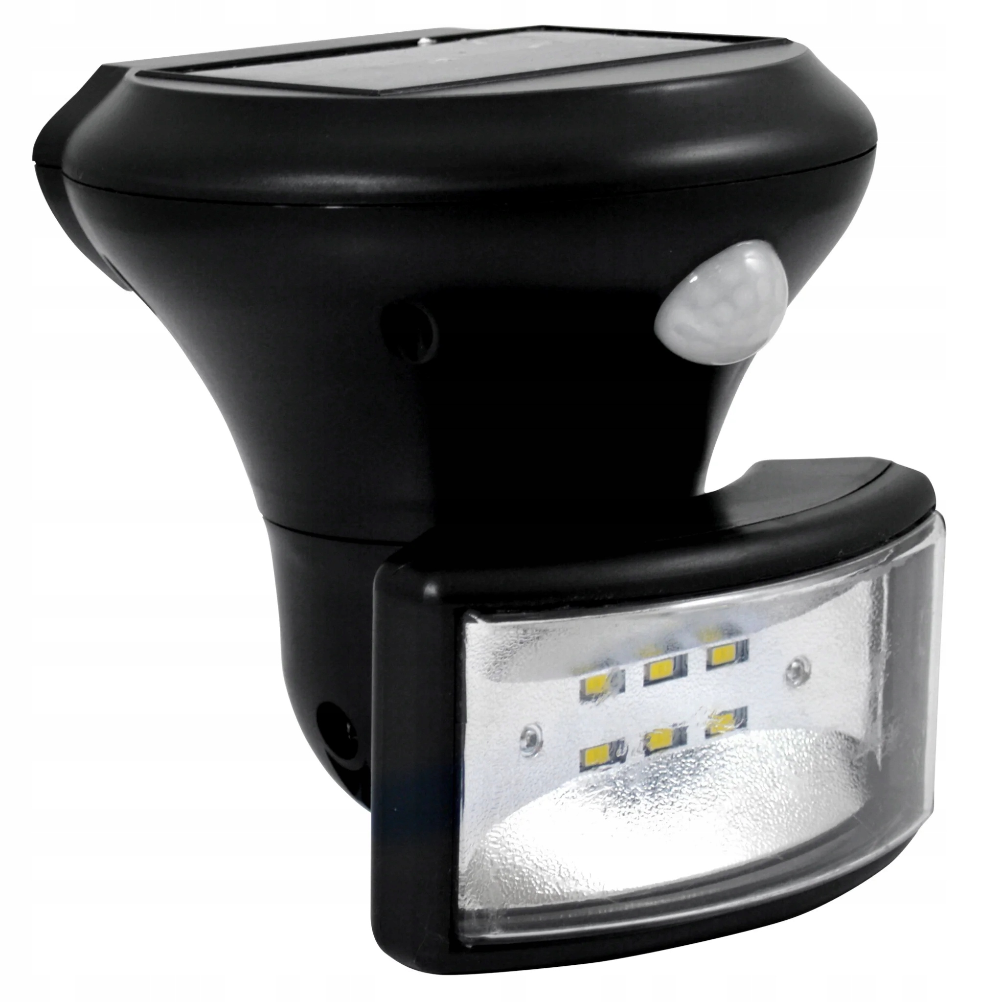 Nástěnné Led solární svítidlo 5W s senzorem, černá, studená barva Polux