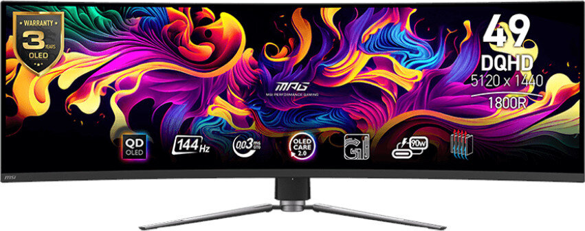 Monitor Msi Mpg 491CQP Qd-oled 49" 5120x1440 px, 144 Hz, 0,03 ms