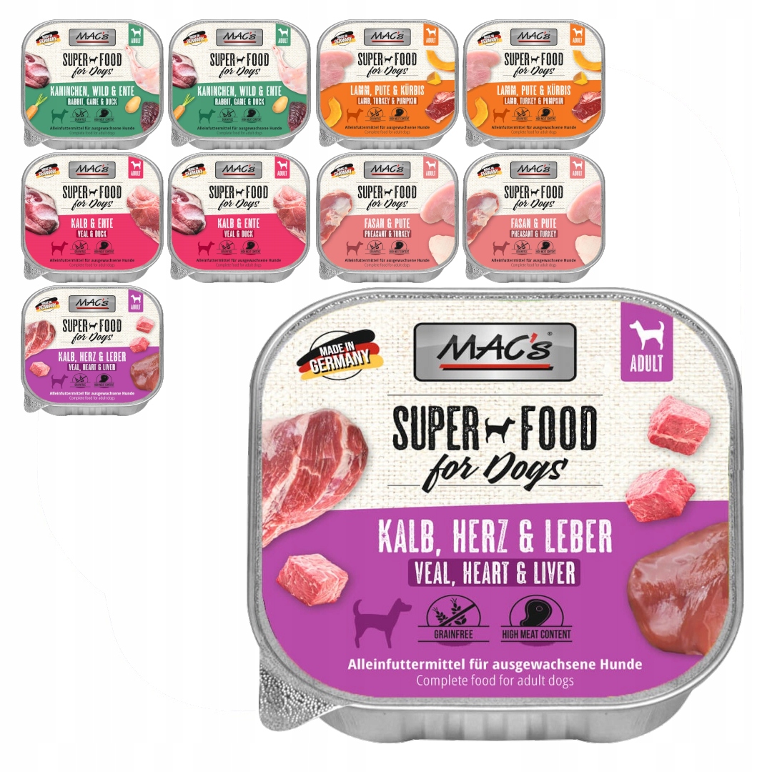 Levně MAC's Bezobilné Vlhké Krmivo pro psy 10x150 g Mix Chutí