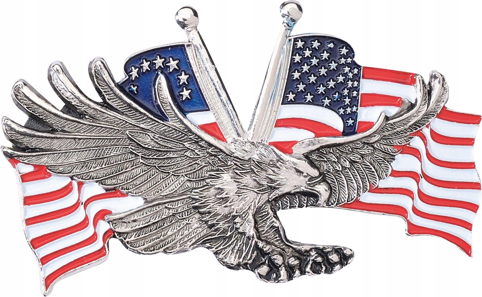 

Emblemat metalowy orzeł z flagą amerykańską Duży