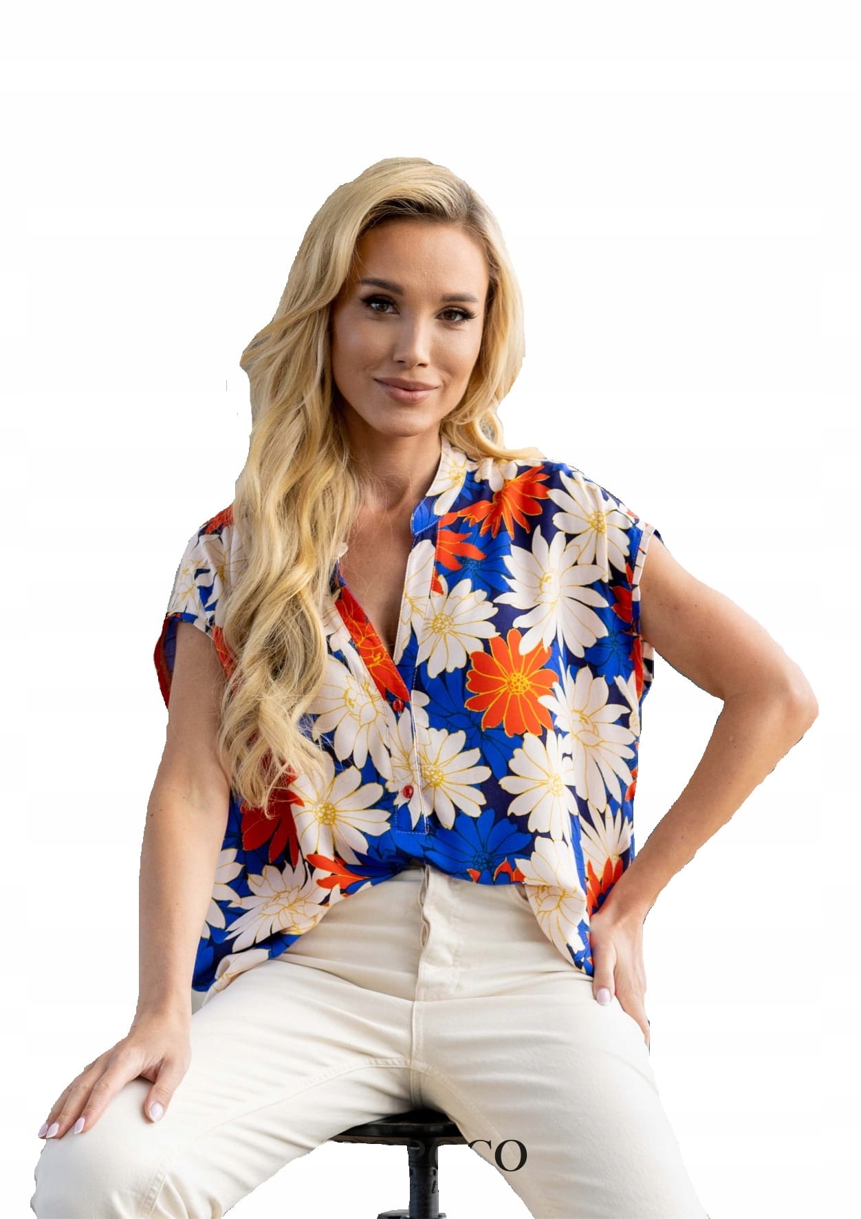 Wiskozowa bluzka w kwiaty chaber Bopoco 38 M