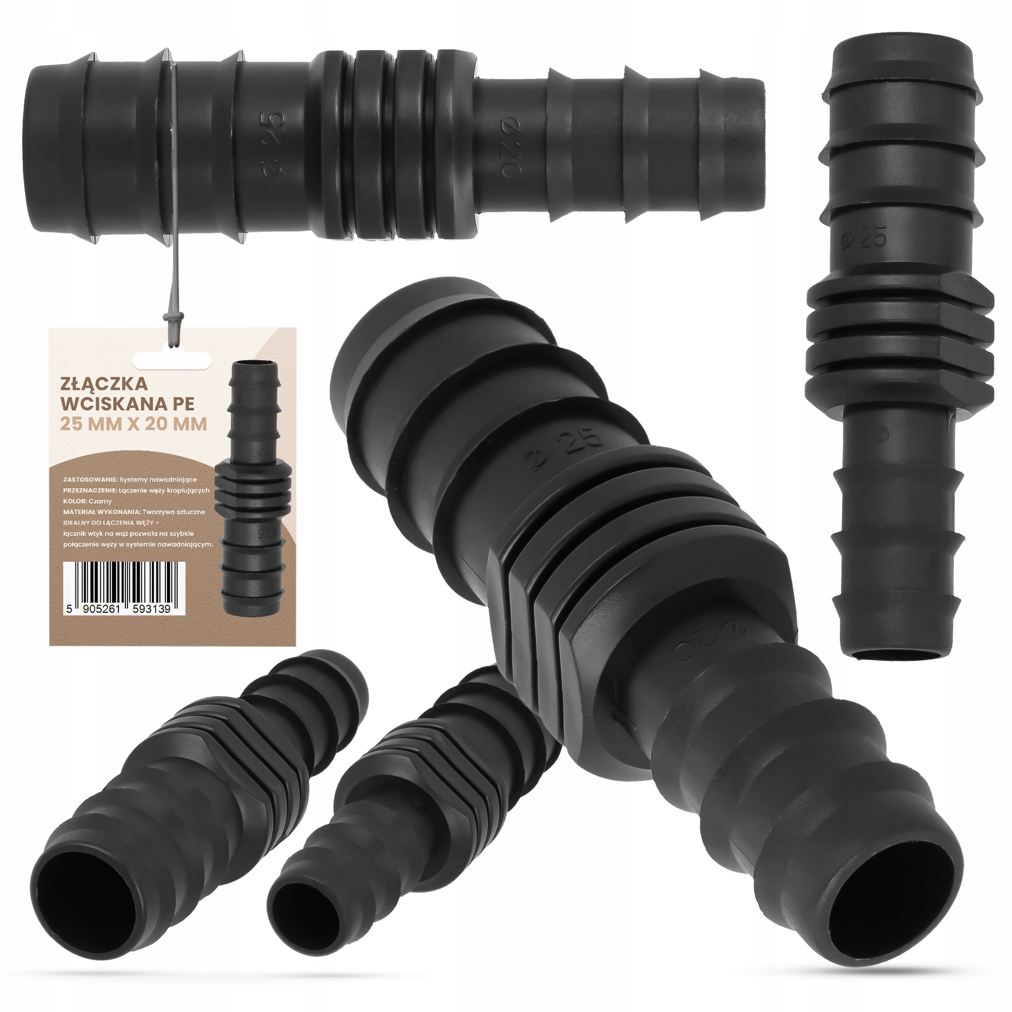 

Złączka Wciskana Pe 20x20mm Łącznik Węża Rur
