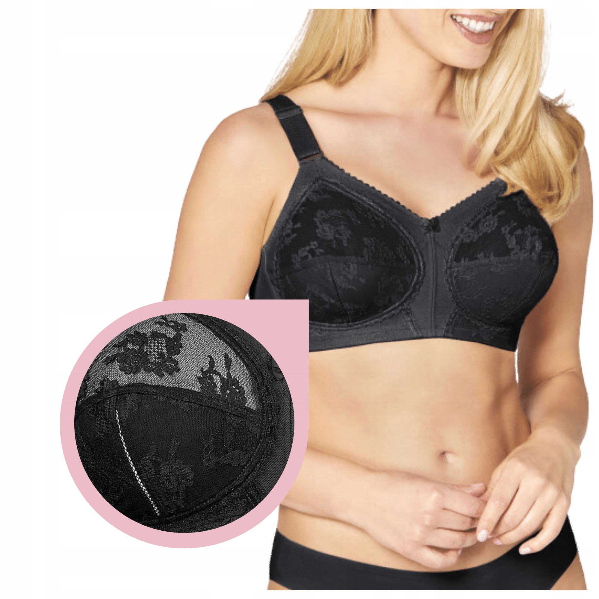 Měkká podprsenka pohodlná bez kostic černá Triumph Doreen 80E