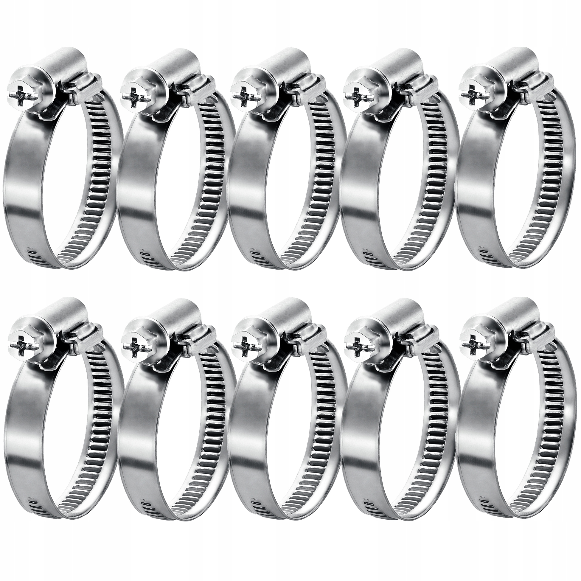 10x Opaski Ślimakowe Zaciskowe 20-32 mm Metalowe Cybanty Skręcane Obejmy 10