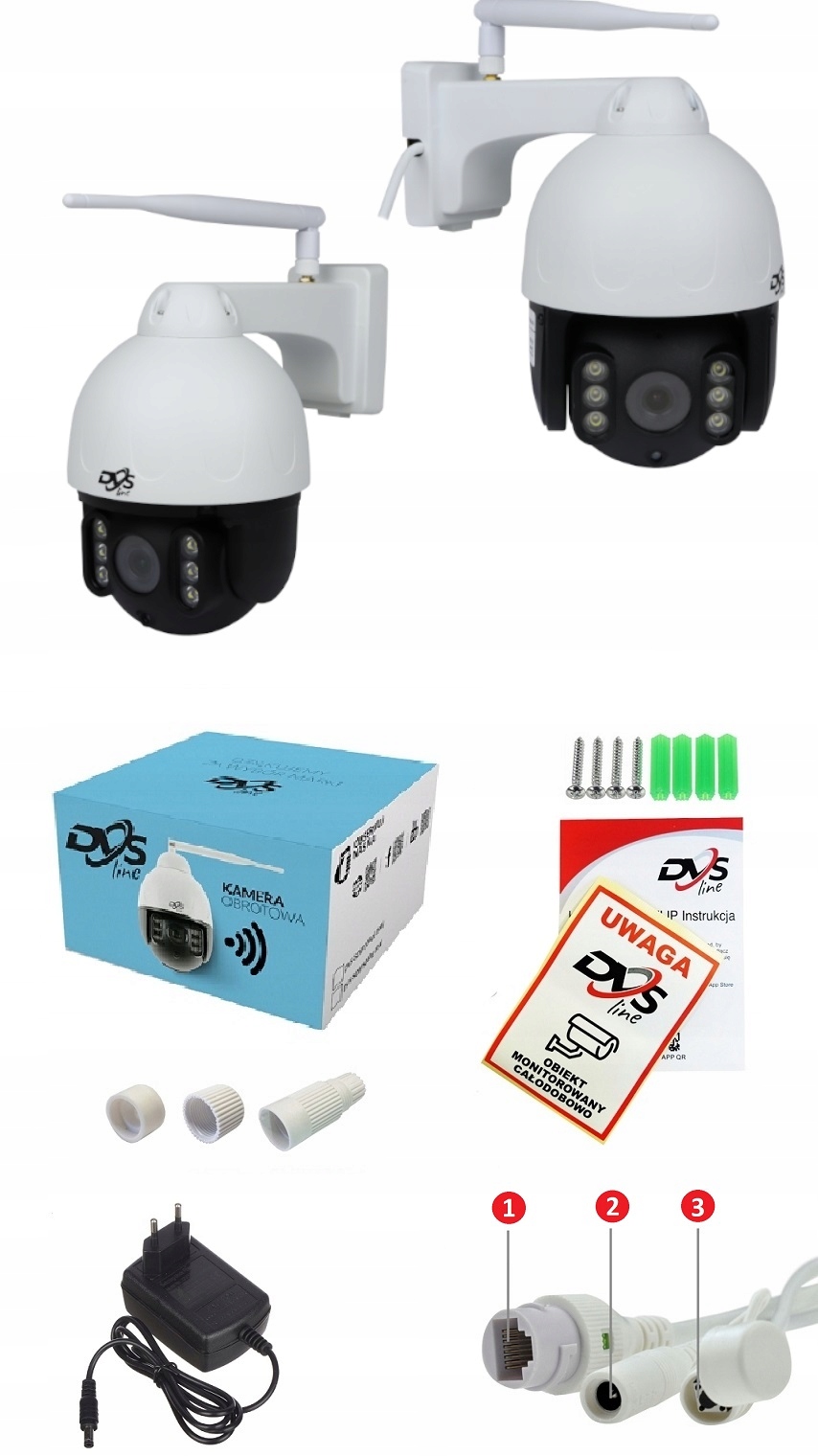 ZESTAW WIFI DO MONITORINGU 3 KAMERY + 1 OBROTOWA 4Mpx ZESTAW KAMER DO DOMU Stan opakowania oryginalne