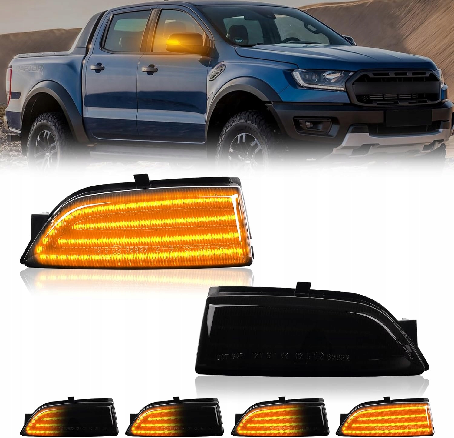 Led Dynamické směrovky Ford Ranger Lariat 19-2023 Ranger T6 2012-2019