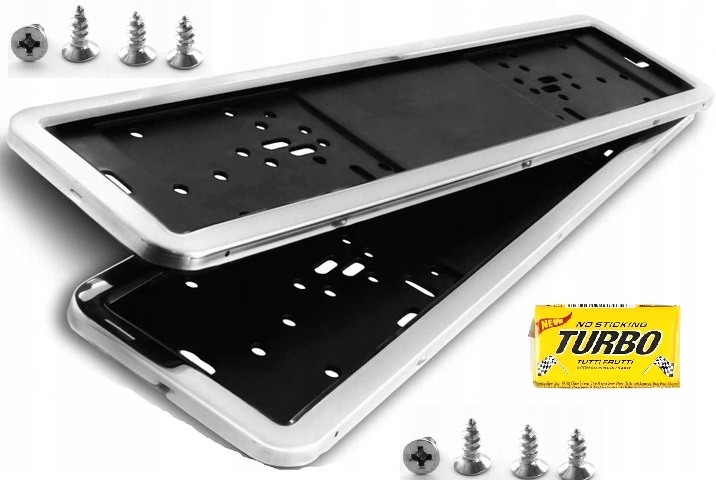 2x Stalowa Ramka Pod Tablice Rejestracyjną Nierdzewka Zestaw Podkładek