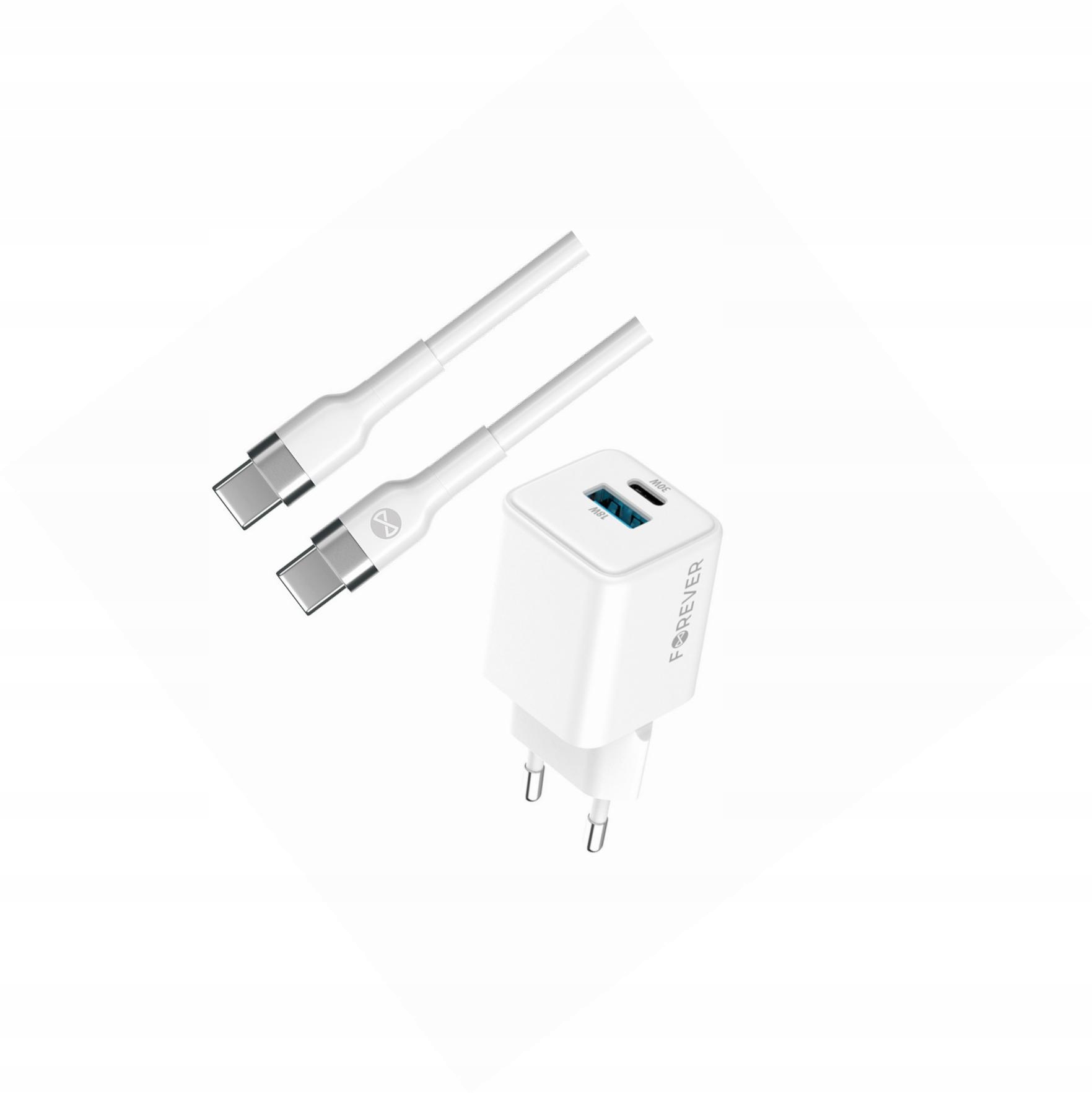 Szybka ładowarka GaN 30W 2 wejścia Usb i Usb-c z kablem do Google Pixel 7