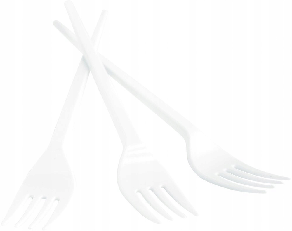 Widelce jednorazowe 17cm plastik 200szt białe