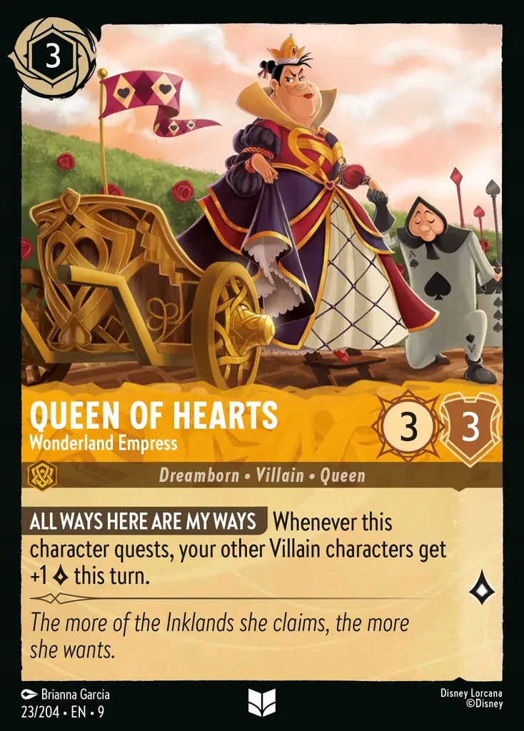 Disney Lorcana Queen of Hearts Wonderland Empress 9FAB #023