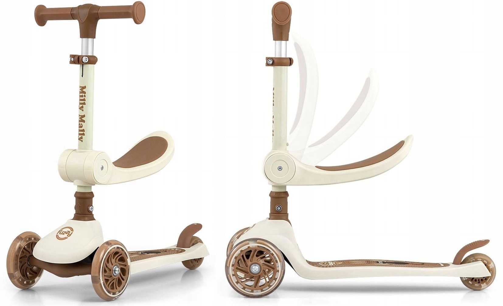 Hulajnoga trójkołowa dla dzieci koła Led Scooter Milly Mally Fuzzy Classic