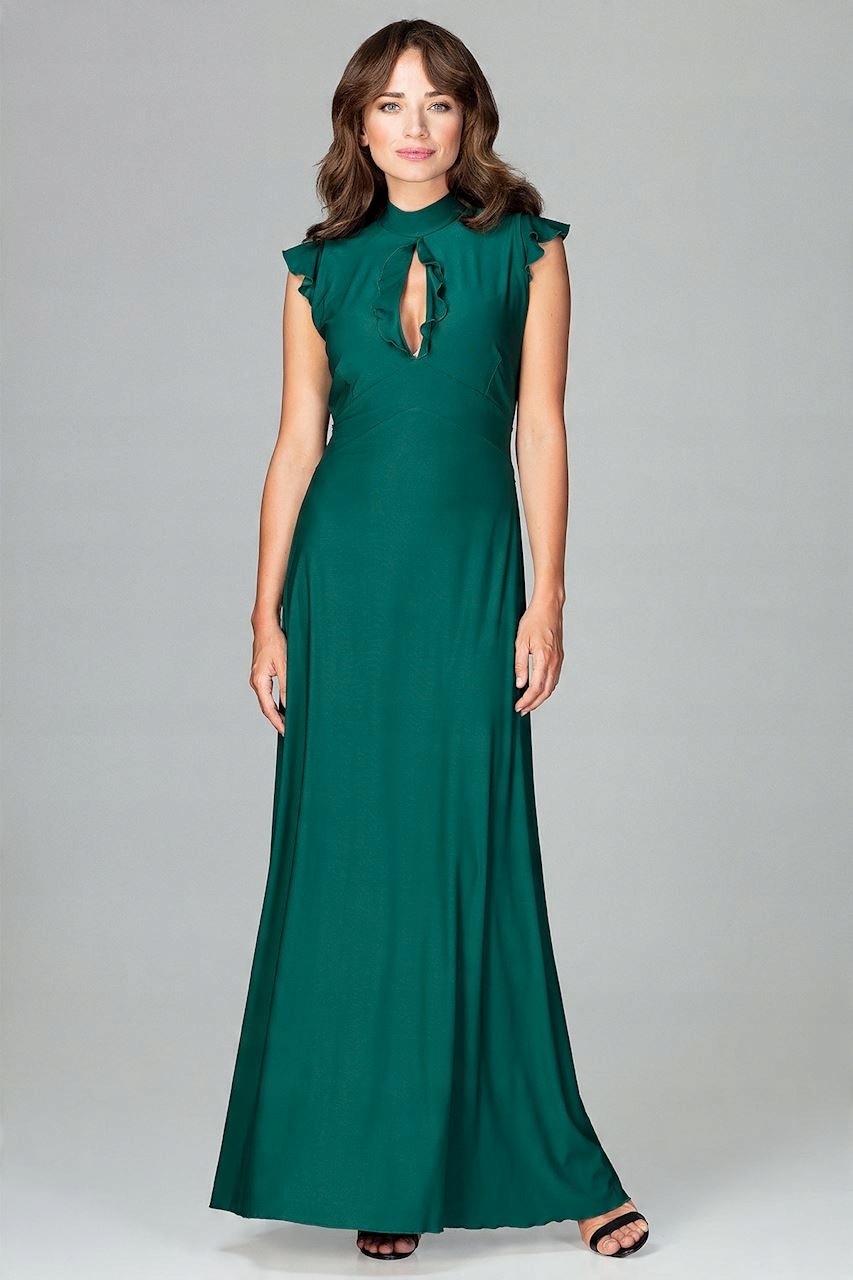 

Elegancka Maxi Sukienka Z Wycięciami rozm. S