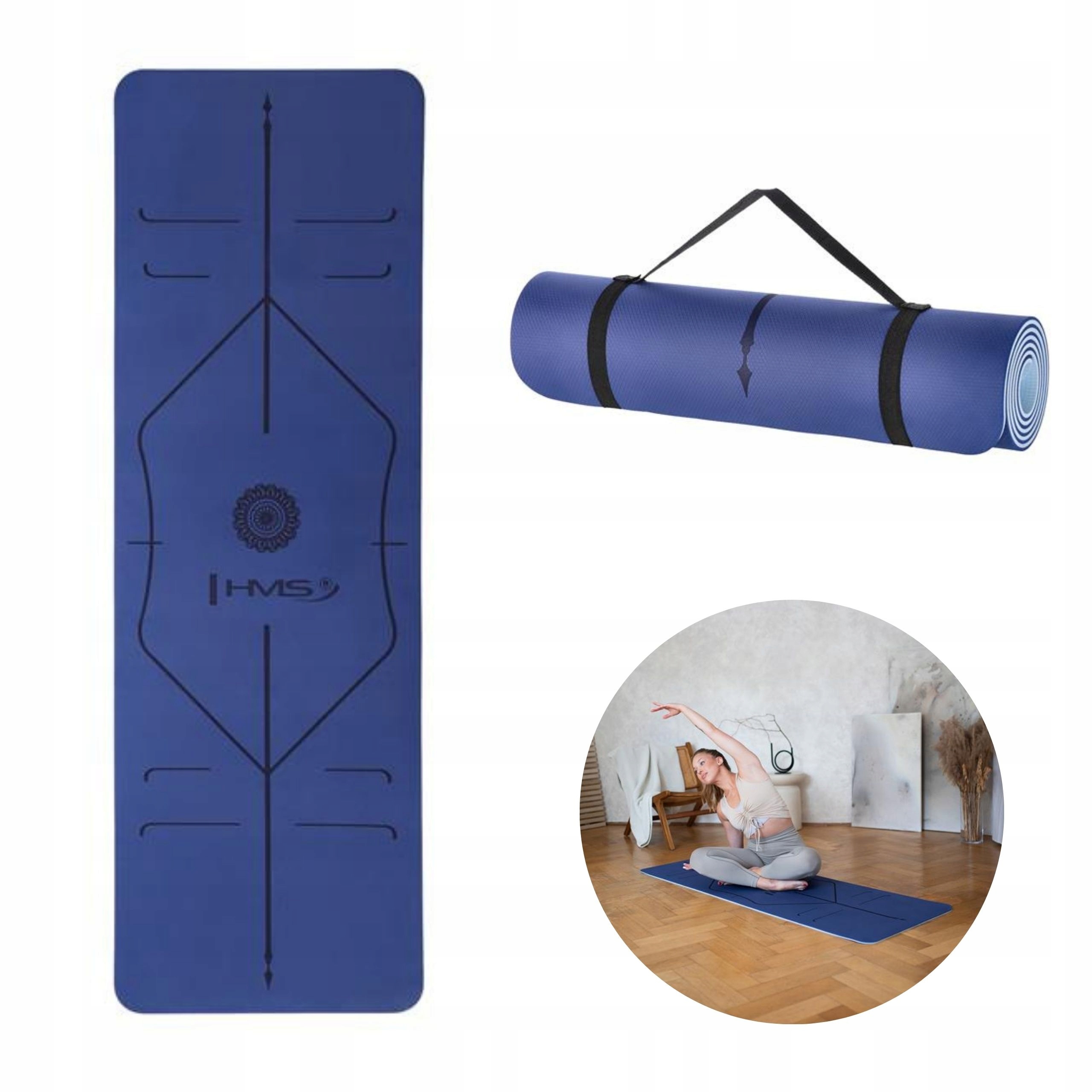 Miękka mata treningowa do jogi pilatesu fitnessu aerobiku wodoodporna Hms