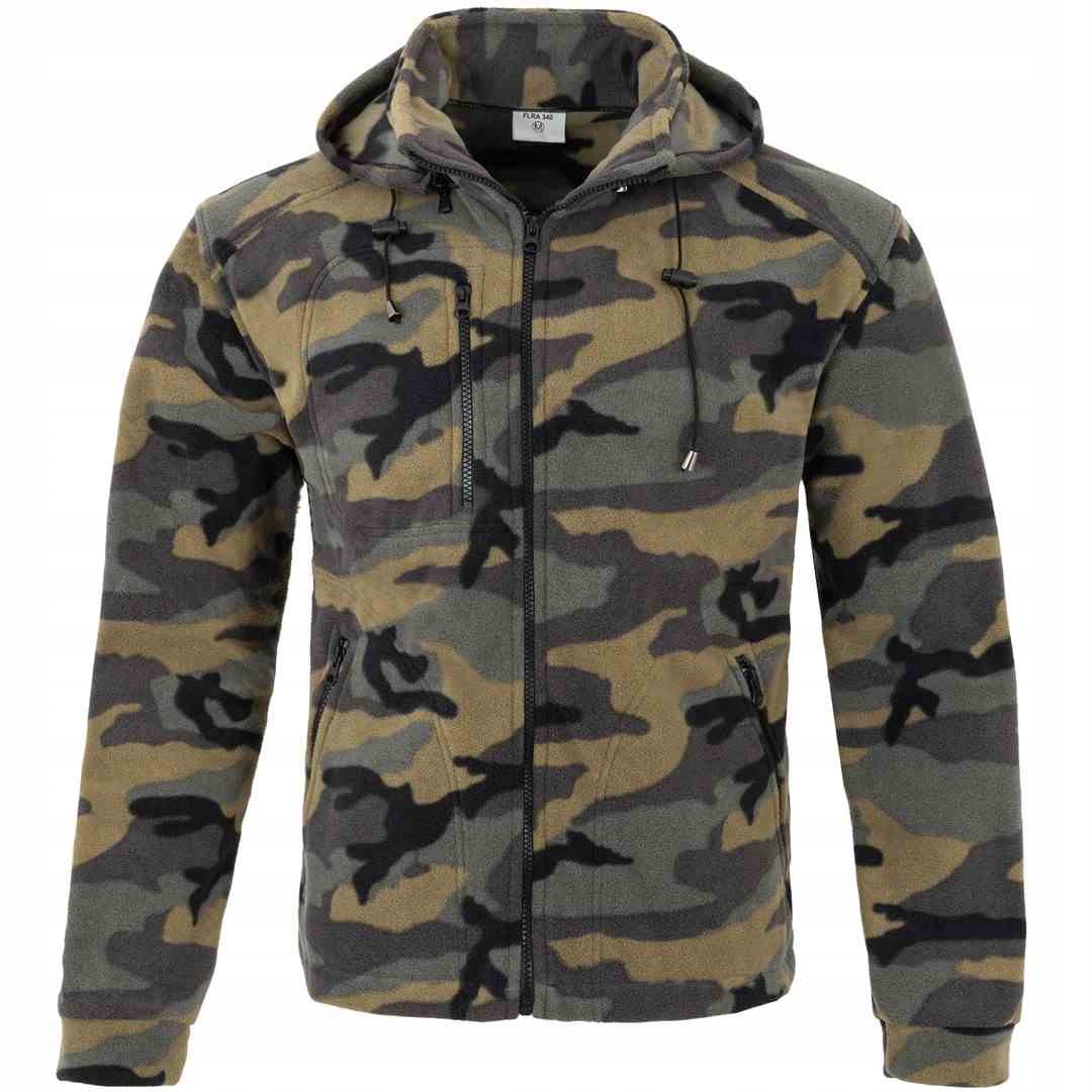 Polar pánský s kapucí rozepínací maskáčový vojenský Flra 340 Bus Hood Jhk CM M