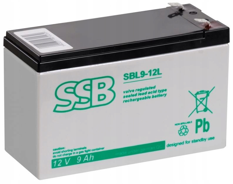 Akumulator Agm Ssb Sbl 9-12L 9Ah 12V do Ups do alarmu do zasilania