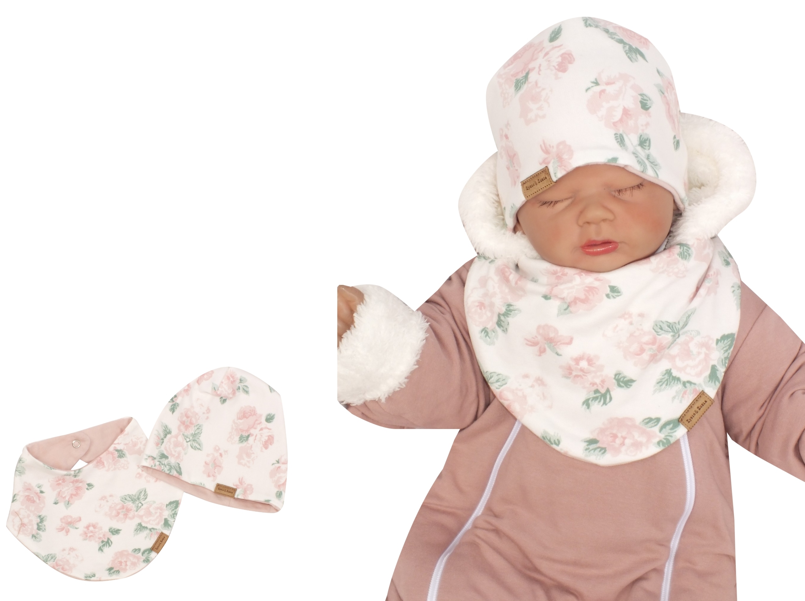 

Komplet Czapka+apaszka niemowlęca rozmiar 74-44cm