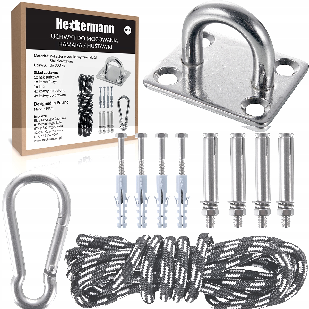 

Mocowanie Sufitowe Hak Hamak Huśtawki Worka 300kg