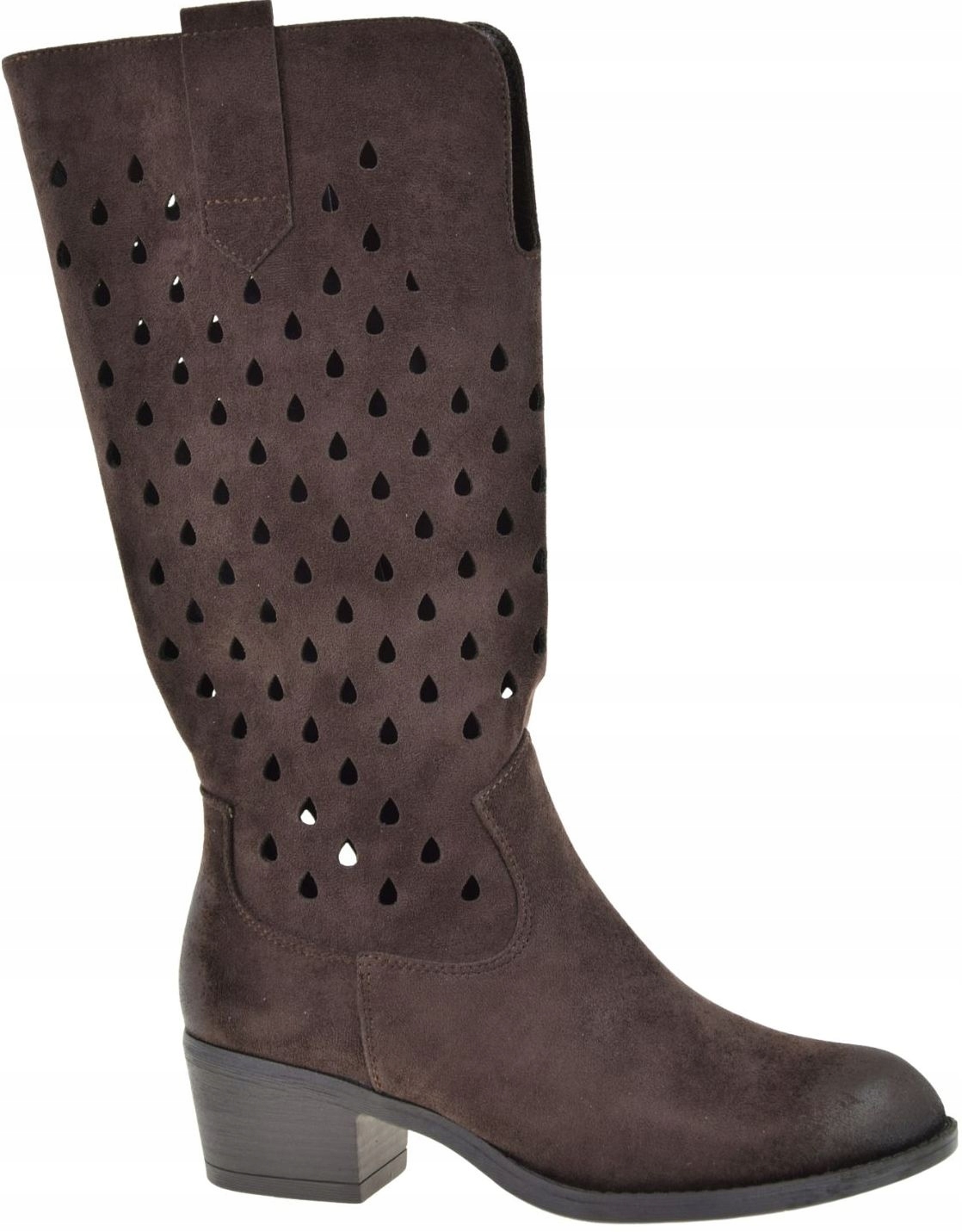 Kovbojské Boty hnědé ažurové pod kolena Potocki 26-12753BR VEL.40