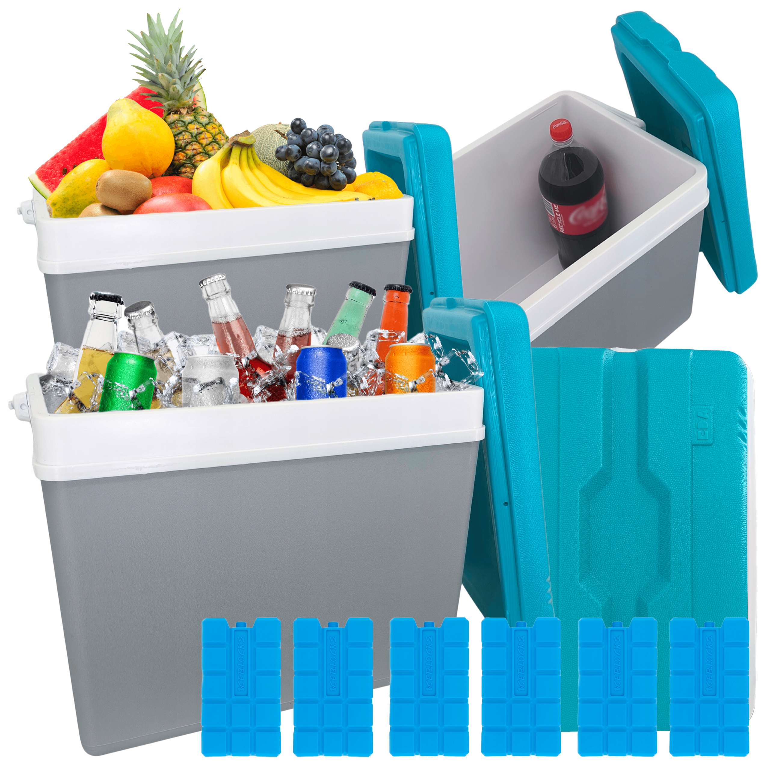 Turistická Chladnička Automobilová 35L XL 6 Přenosných Chladicích Vložek Eda