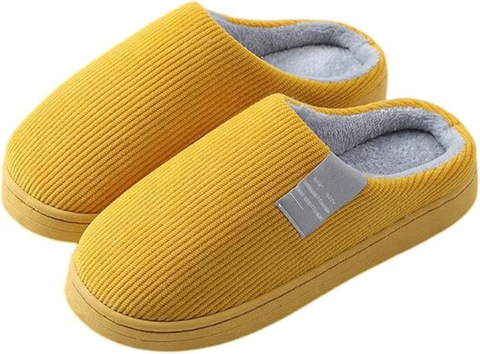 ŻÓŁTE CIEPŁE LEKKIE DAMSKIE KAPCIE BAMBOSZE LACZKI PAPCIE roz. 40/41