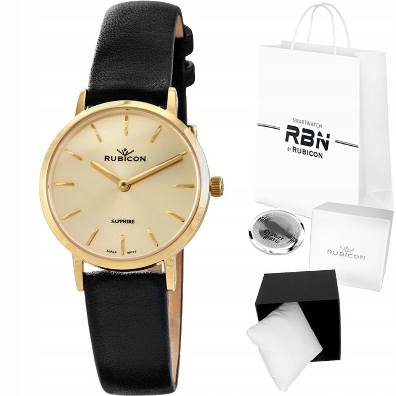 Dámské hodinky Rubicon Safírové Sklo jemné dámské kožené Gravírování