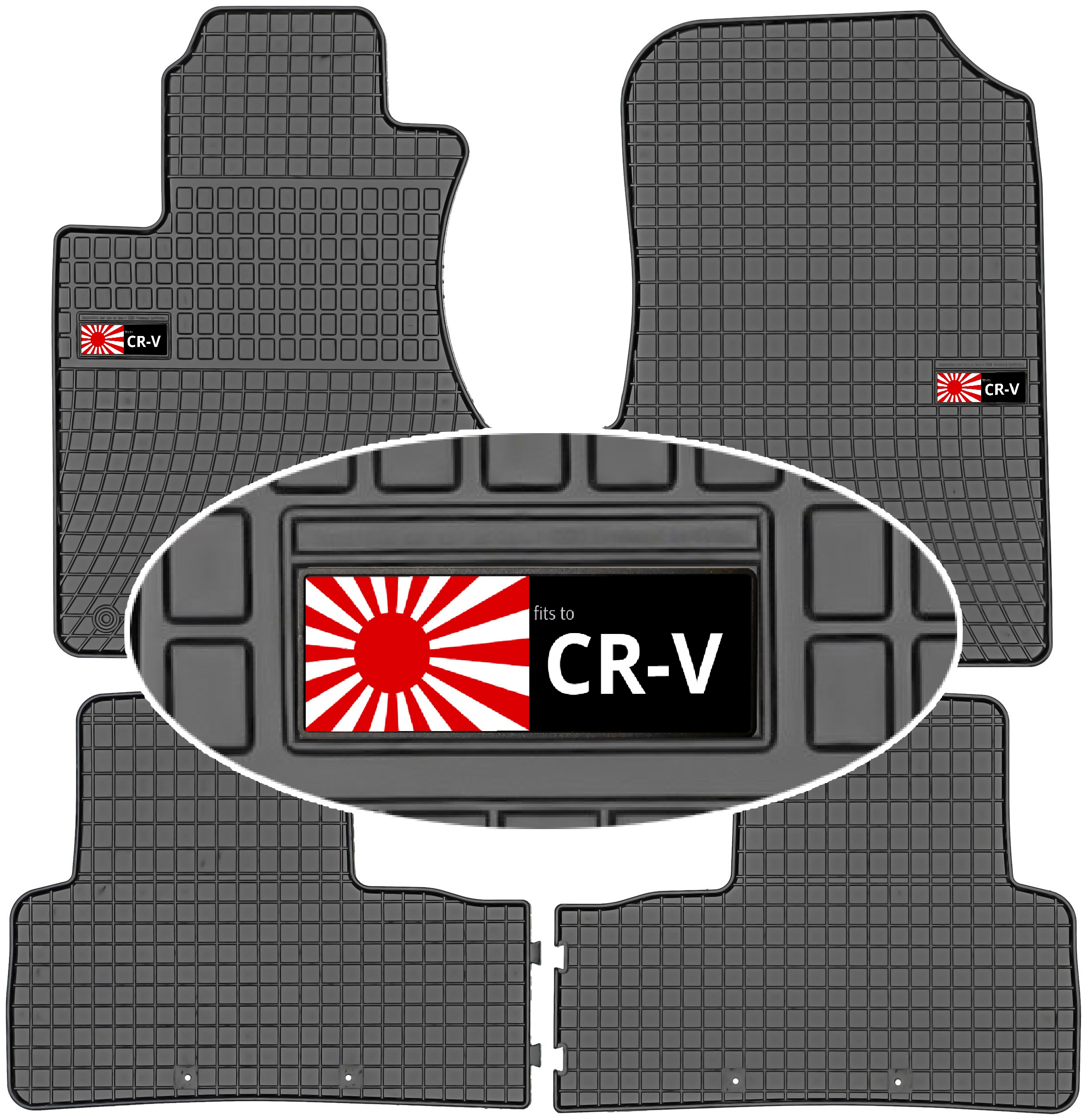 Honda Cr-v III 07-12 Dywaniki gumowe do samochodu Emblemat
