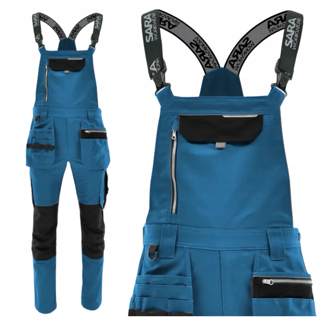 Spodnie Ogrodniczki Robocze Bhp Męskie Odblaskowe Monterskie 56