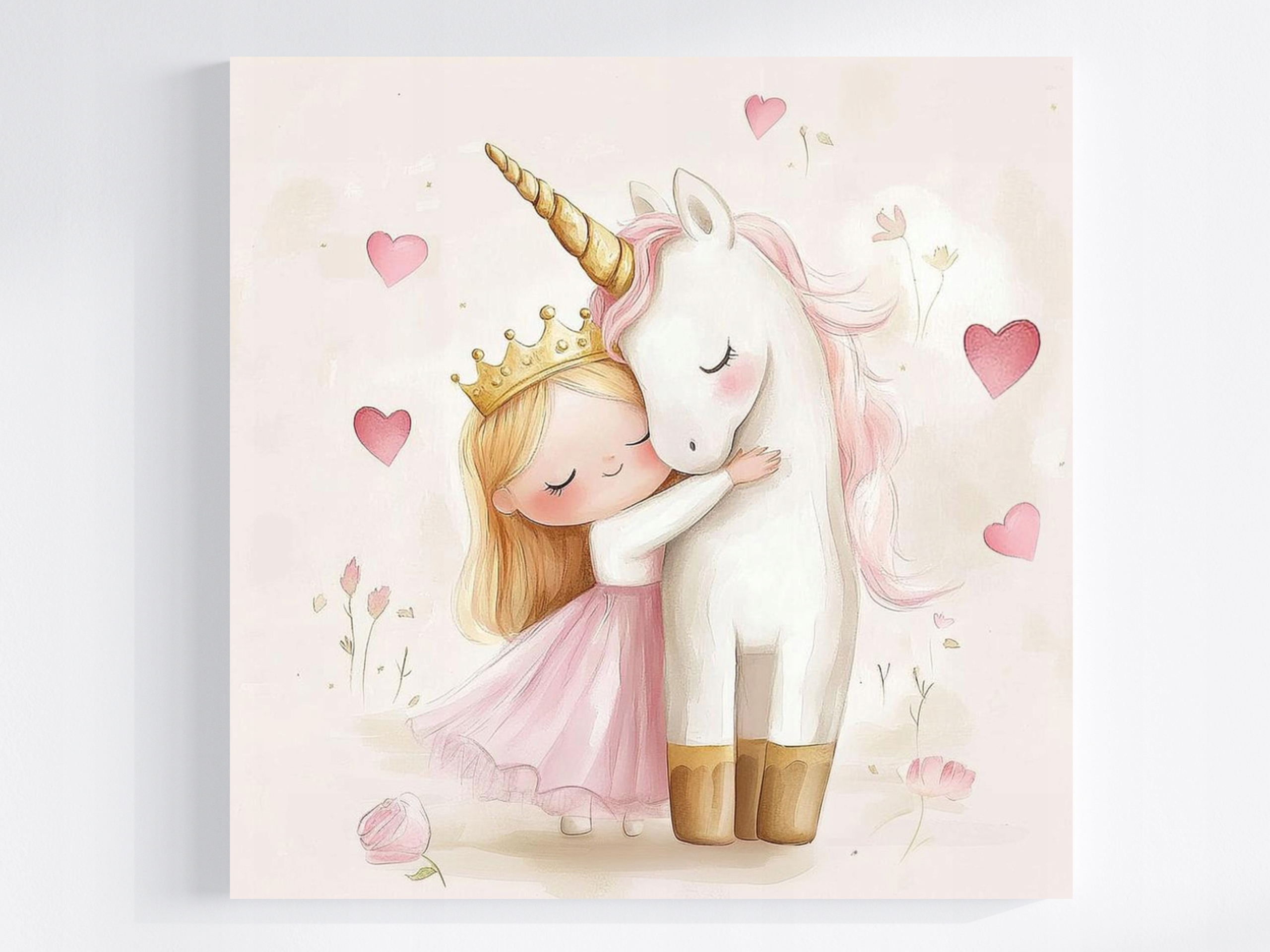 Obraz Na Plátně Canvas Pohádka Dívka Princezna Jednorožec 80x80