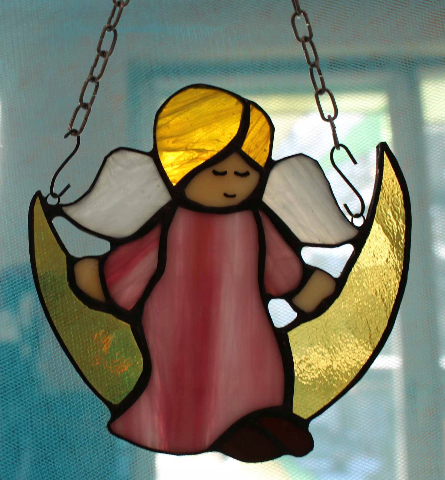 Aniołek na księżycu prezent anioł SR chrzest Marka inna