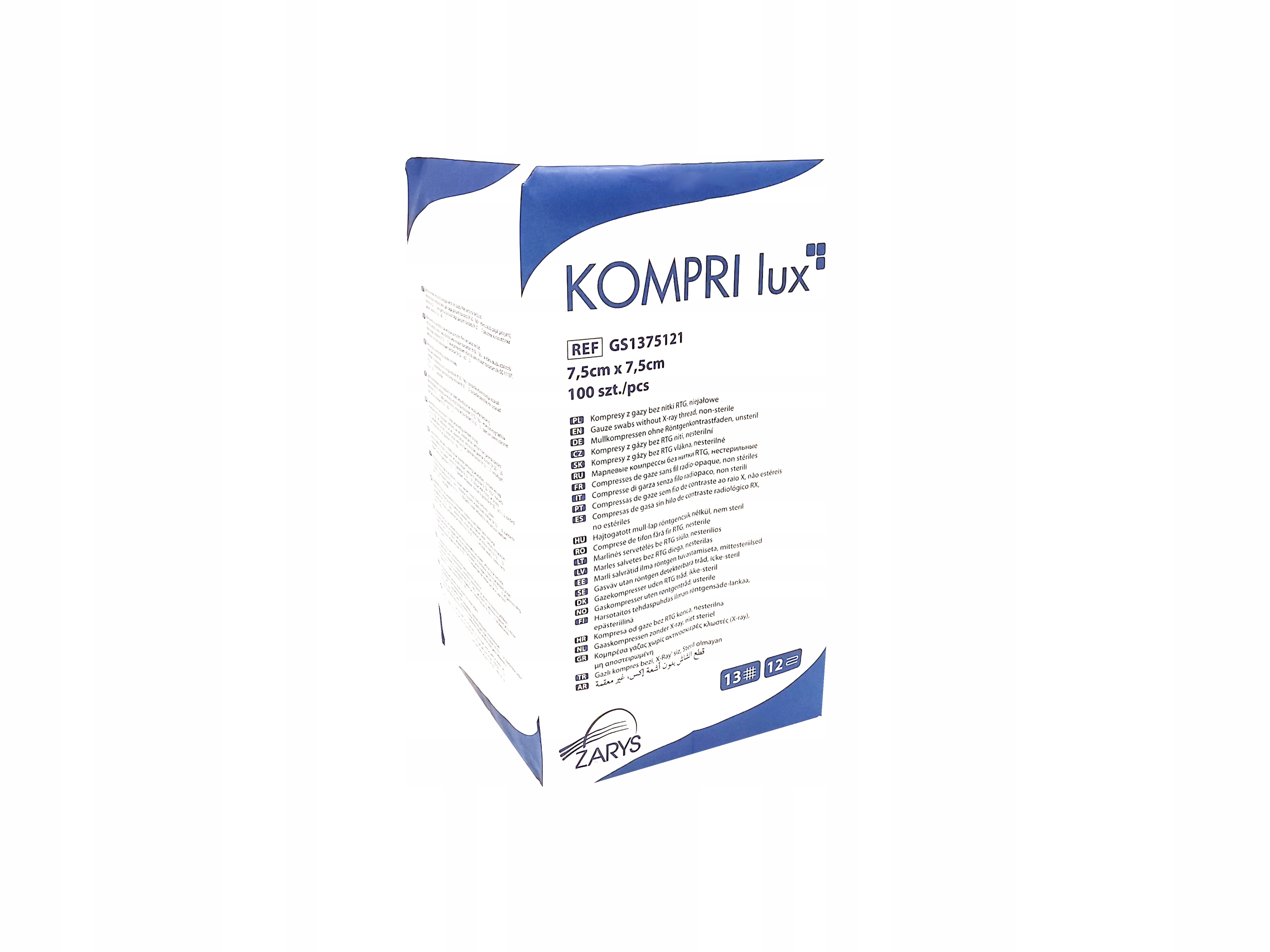 

Kompres Gazowy Nie 13N 12W 7.5cmx7.5cmx1szt 100szt