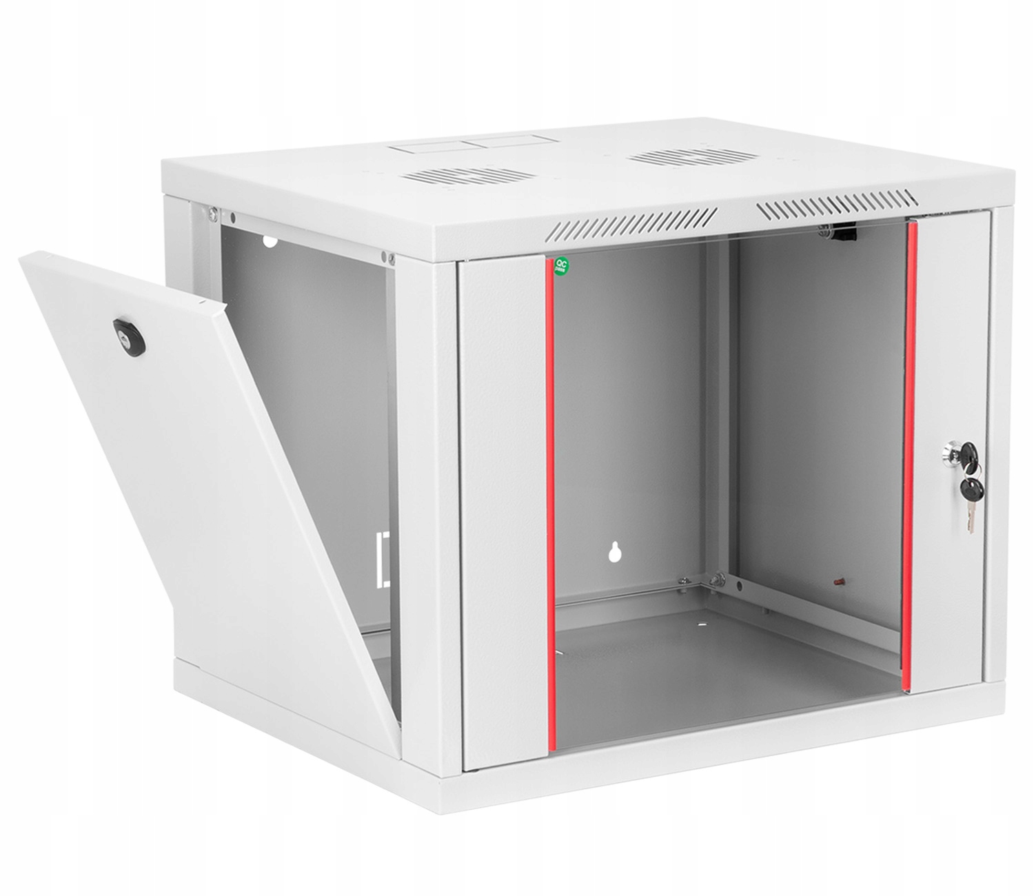 SZAFA WISZĄCA RACK SZAFKA SERWEROWA 19" 9U 450 mm SZARA Z SZYBĄ HARTOWANĄ Kod producenta 5/19/3/09U-450A7035/S