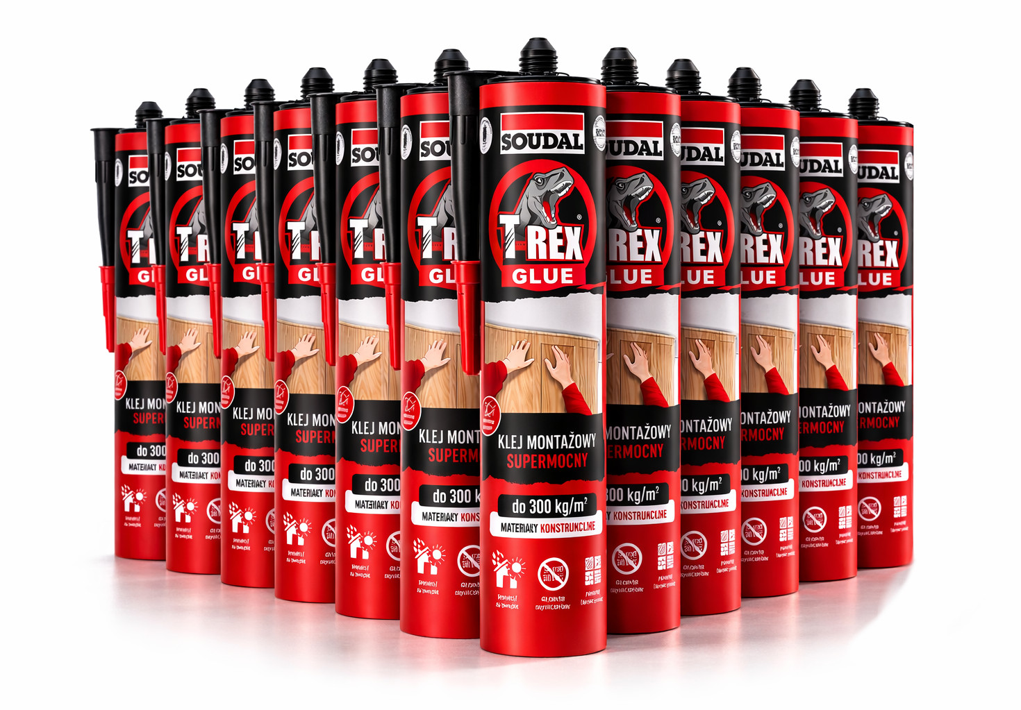 12x T-rex Glue Wodny Klej Montażowy Supermocny Biały 380G Soudal