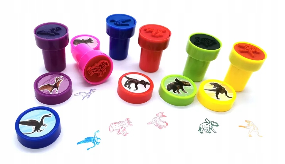 PIECZĄTKI STEMPELKI DLA DZIECI DINOZAURY 12 sztuk EAN (GTIN) 5904996060848