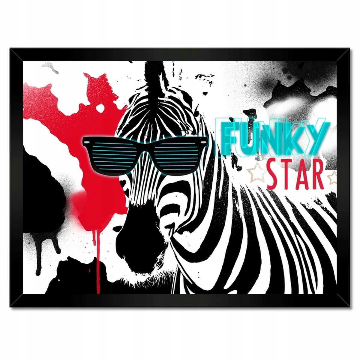 Plakáty v rámu 40x30 Zebra Funky Star