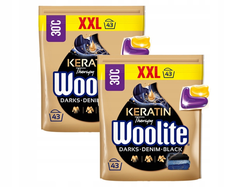 Kapsułki do prania Woolite Keratin Therapy 2 x 43 szt.