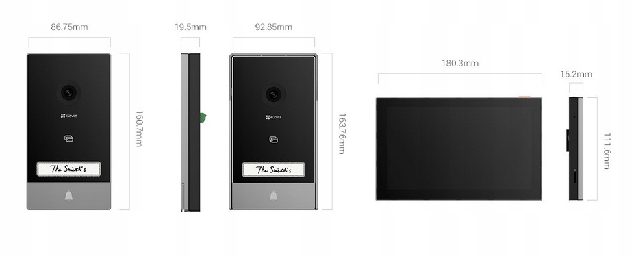 Inteligentný videodomofonový set Ezviz HP7 2K