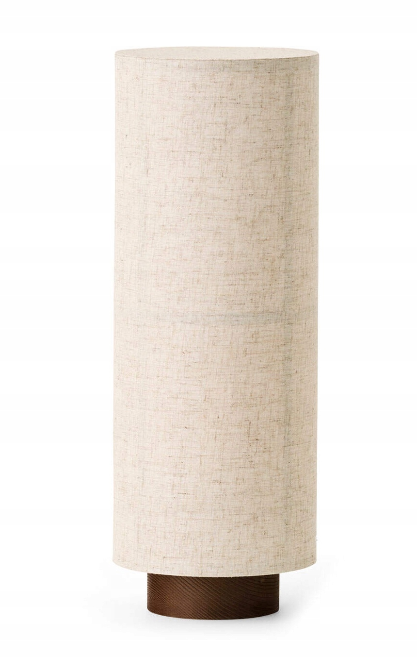 Audo Hashira Podlahová lampa na drevenom podklade Klobúk Prírodný ľan