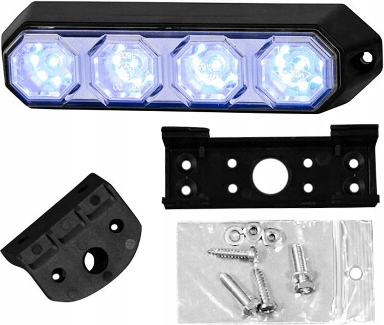 

Lampa Ostrzegawcza Stroboskop 4 Błyski Niebieska