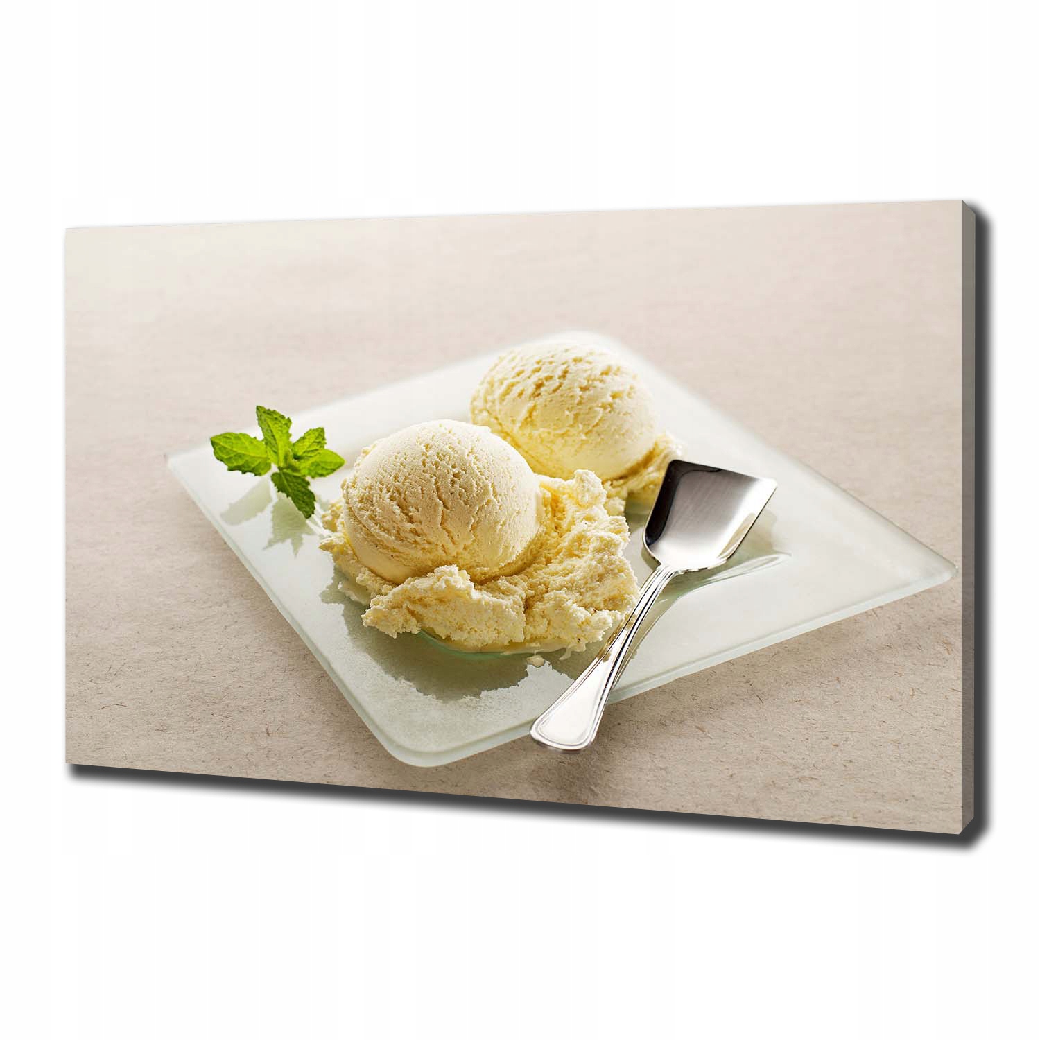 

Foto obraz na płótnie Lody na talerzu 100x70 cm