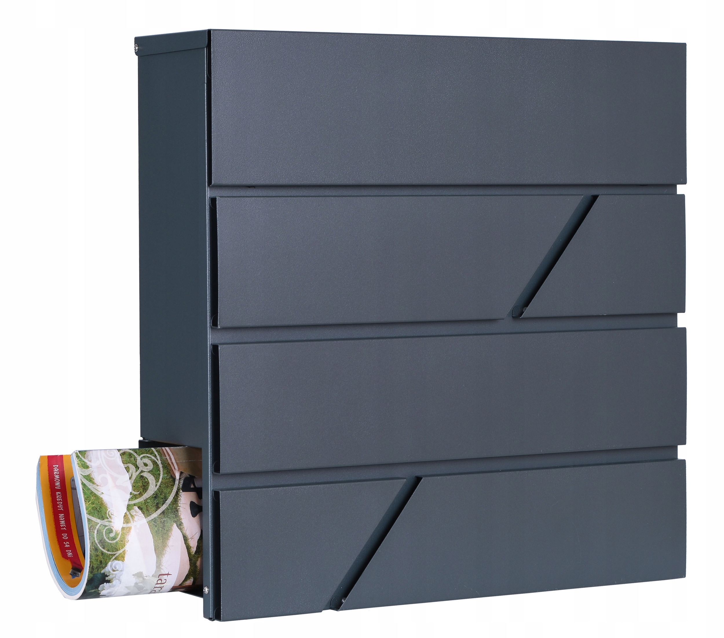 Poštovní Schránka Na Dopisy S Novinovým Listem, Vnější Kovová, Antracit